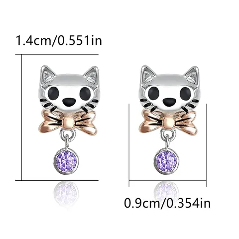 Cute Cat Personalized Minimalist Earrings Animal Female Earrings Jewelry - view 3