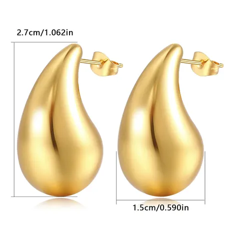 Drop Earrings Premium CCB Melon Earrings Simple Fashion Gold Earrings - view 3