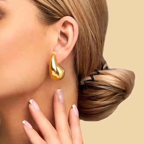 Drop Earrings Premium CCB Melon Earrings Simple Fashion Gold Earrings - view 2