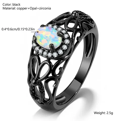 Opal Zirconia Ring Europe & America Unisex Ring - view 3