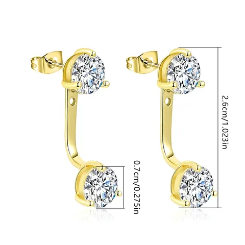 Earrings Double Zirconia Personalized Fashion Earrings - view 3