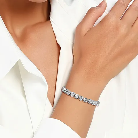 Heart Zirconia Bracelet Hip Hop Ins Minimalist Niche Design Women’s Bracelets - view 2