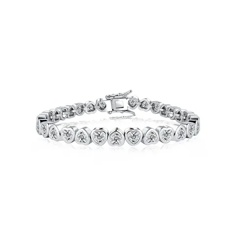 Heart Zirconia Bracelet Hip Hop Ins Minimalist Niche Design Women’s Bracelets - Plated Brass jewelry made by BlueOne Jewelry