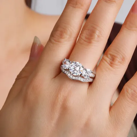 Inlaid Zirconia Ring Europe and the United States Men’s and Women’s - view 2