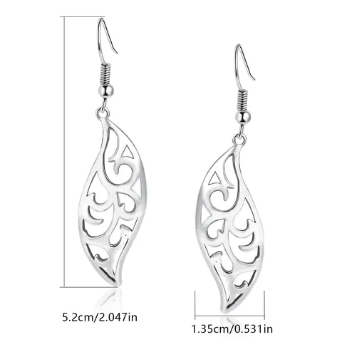 Retro Ethnic Style Geometric Hollow Carved Flower Earrings Niche Hundred Match - view 3