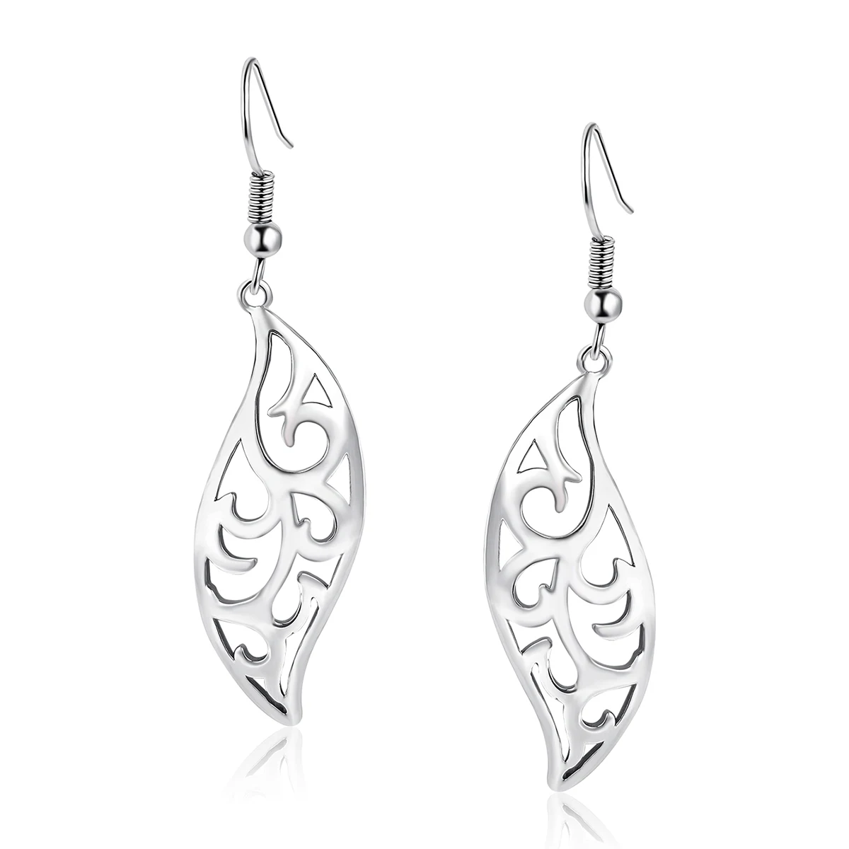 Retro Ethnic Style Geometric Hollow Carved Flower Earrings Niche Hundred Match made by BlueOne Jewelry