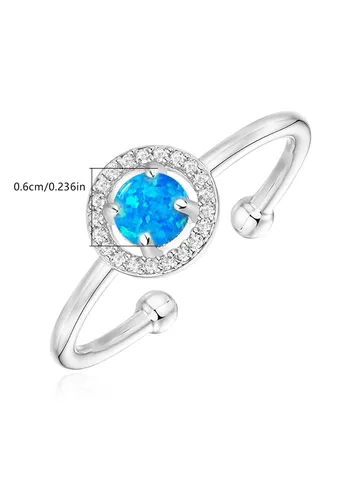 Plated Brass Round Open End Ring Opal Sellers - view 3