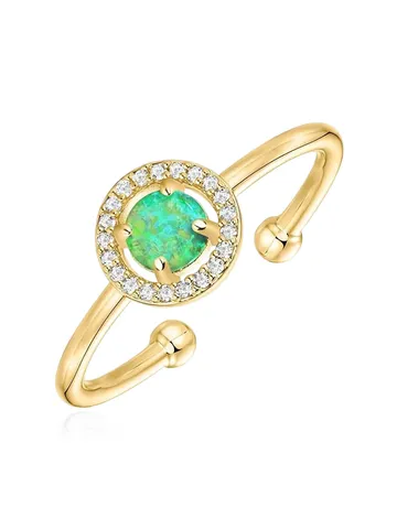 Round Open End Ring Opal Sellers - Plated Brass jewelry made by BlueOne Jewelry