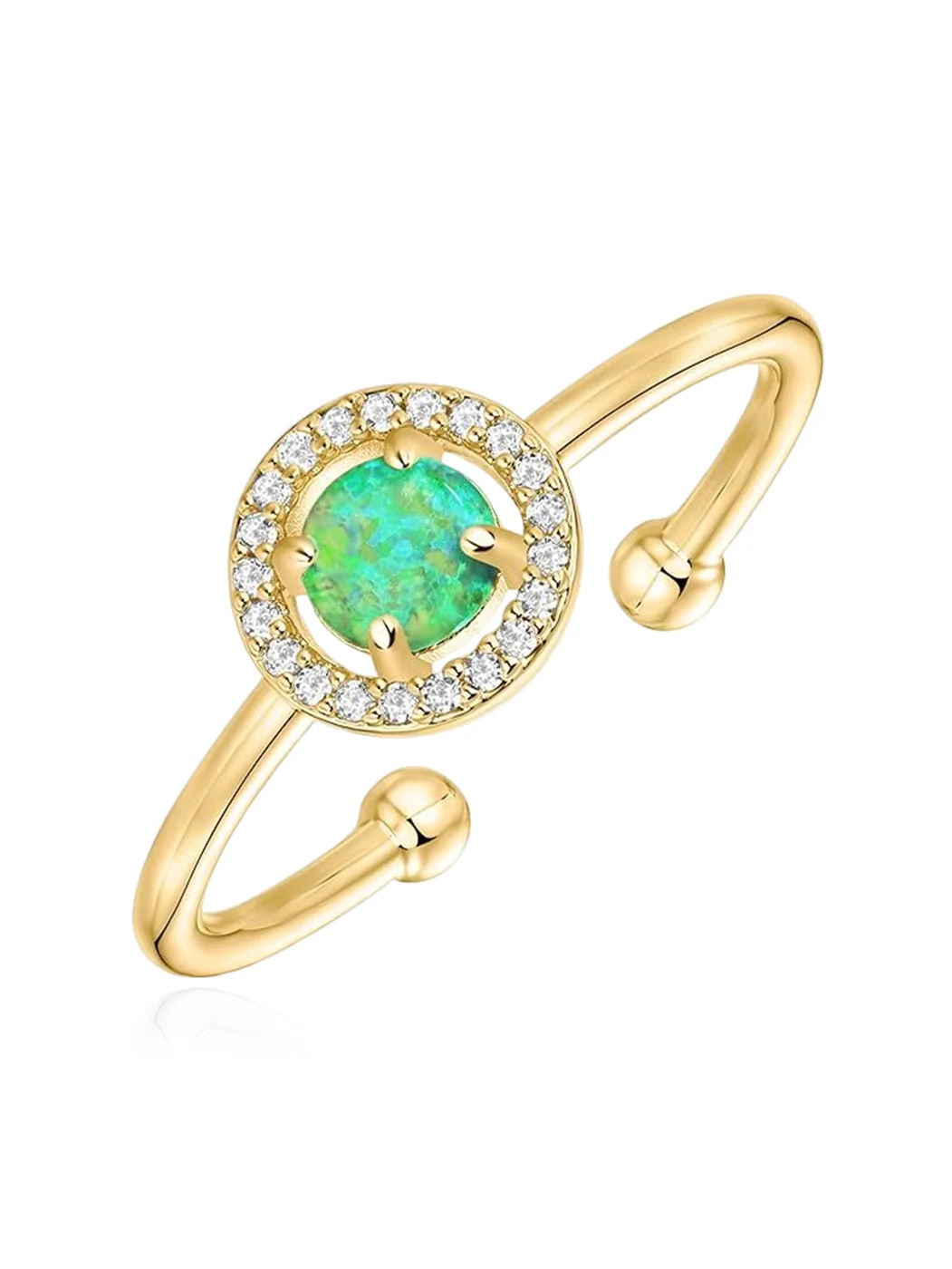 Round Open End Ring Opal Sellers made by BlueOne Jewelry