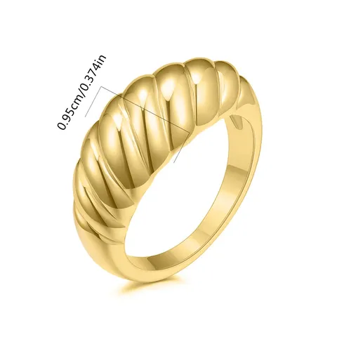 Source Hundreds of Models Twisted Thread Ring Gold Horn Bread Ring - view 3