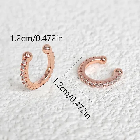 Titanium Steel C Inlaid Zirconia Diamond Earrings Simple Ear Bone Clip - view 3