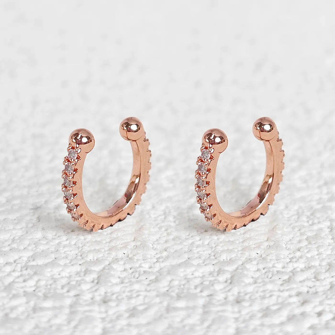 Titanium Steel C Inlaid Zirconia Diamond Earrings Simple Ear Bone Clip made by BlueOne Jewelry
