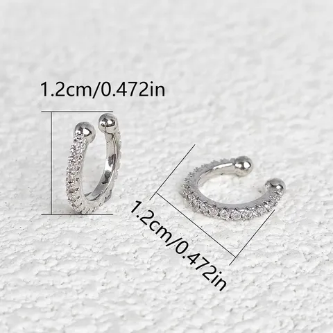 Titanium Steel C Word Full of Diamond Zircon Earrings Simple Ear - view 3