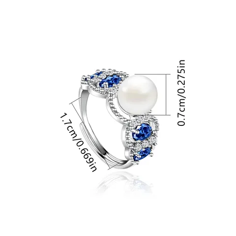 Autumn and Winter Micro-set Zirconia Temperament Opening Ring Female Retro French - view 3
