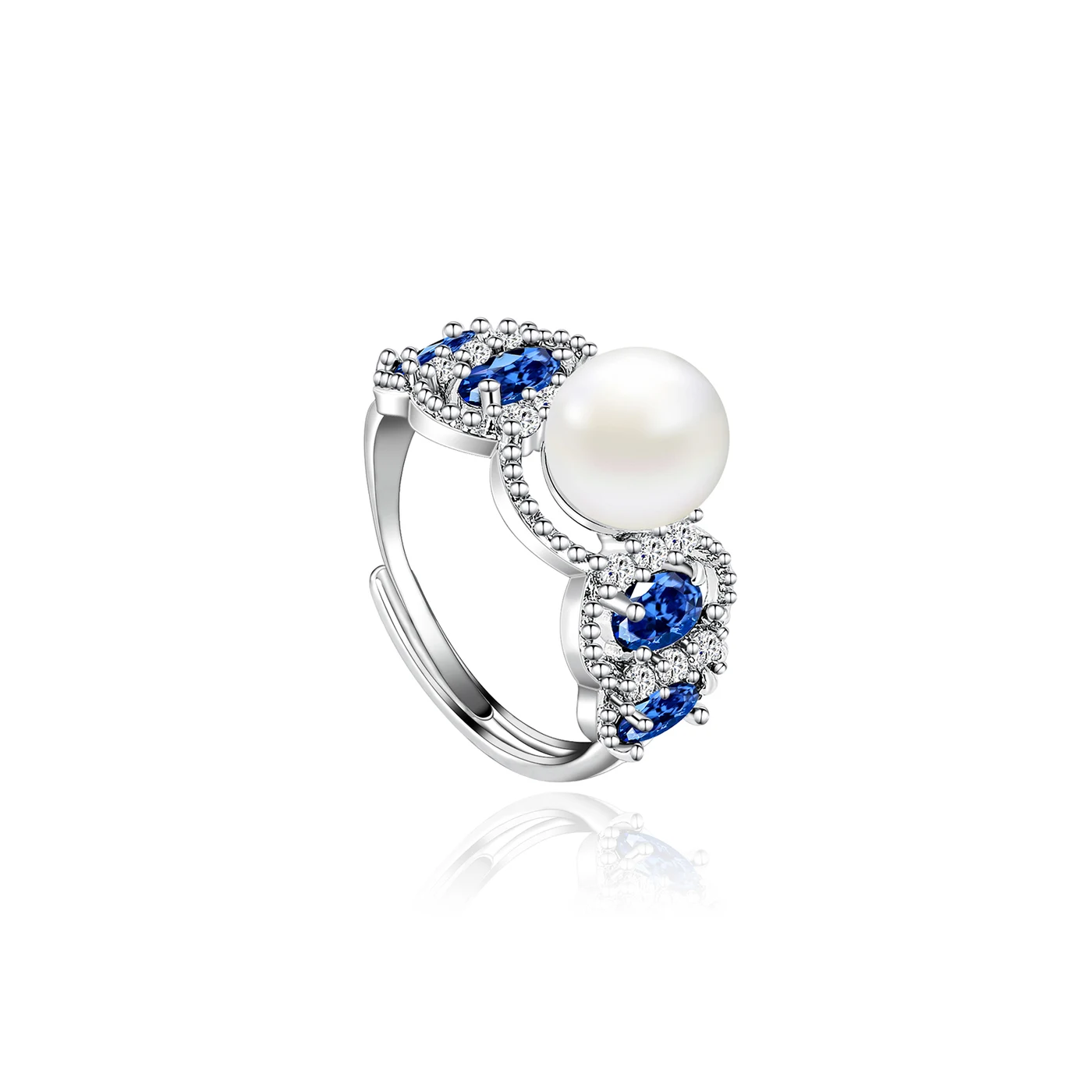 Autumn and Winter Micro-set Zirconia Temperament Opening Ring Female Retro French made by BlueOne Jewelry
