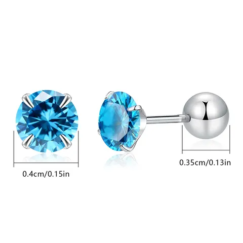 Blue Zircon Ear Stud a Niche Design for Women with a Stud Earrings - view 3