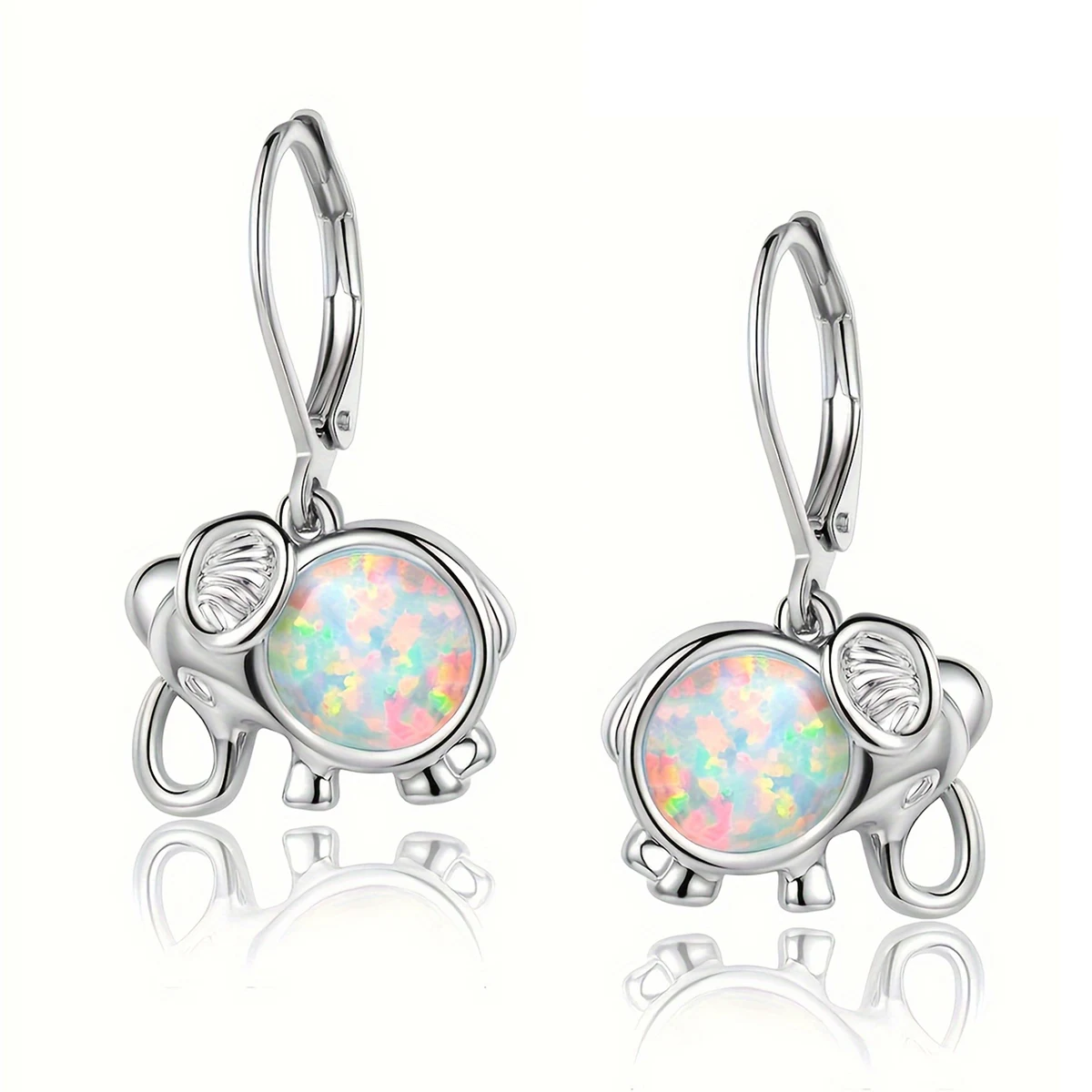 Boho Elephant Earrings Vintage Opal Earrings made by BlueOne Jewelry