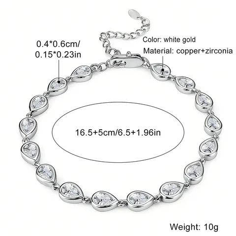 Bracelet Luxury-inspired Premium Feel Adjustable Geometric Copper-set Zirconia Jewelry - view 3