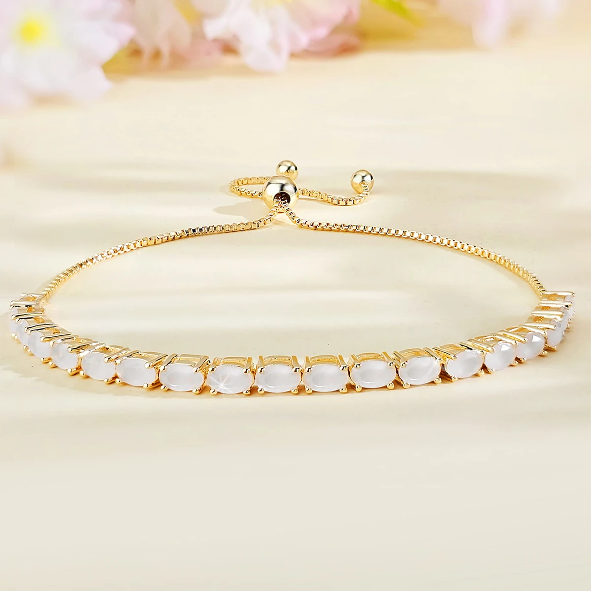 Bracelets Women European and American Single Row Zirconia Fashion Adjustable Bracelet - Style 9191 made by BlueOne Jewelry