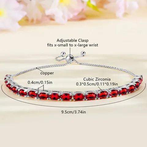 Bracelets Women European and American Single Row Zirconia Fashion Adjustable Bracelet - Style 9244 - view 3