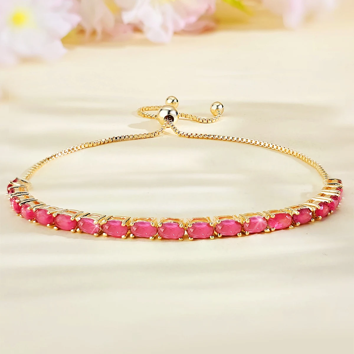Bracelets Women European and American Single Row Zirconia Fashion Adjustable Bracelet - Style 9211 made by BlueOne Jewelry