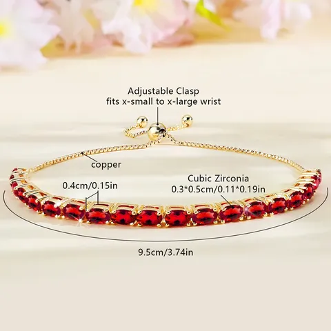 Bracelets Women European and American Single Row Zirconia Fashion Adjustable Bracelet - Style 9235 - view 3