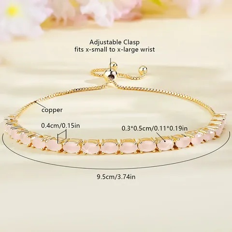 Bracelets Women European and American Single Row Zirconia Fashion Adjustable Bracelet - Style 9181 - view 2