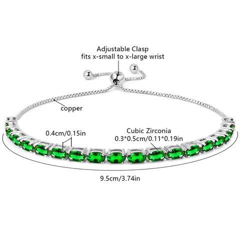 Bracelets Women European and American Single Row Zirconia Fashion Adjustable Bracelet - Style 9234 - view 3