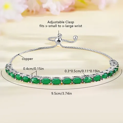 Bracelets Women European and American Single Row Zirconia Fashion Adjustable Bracelet - Style 9210 - view 3