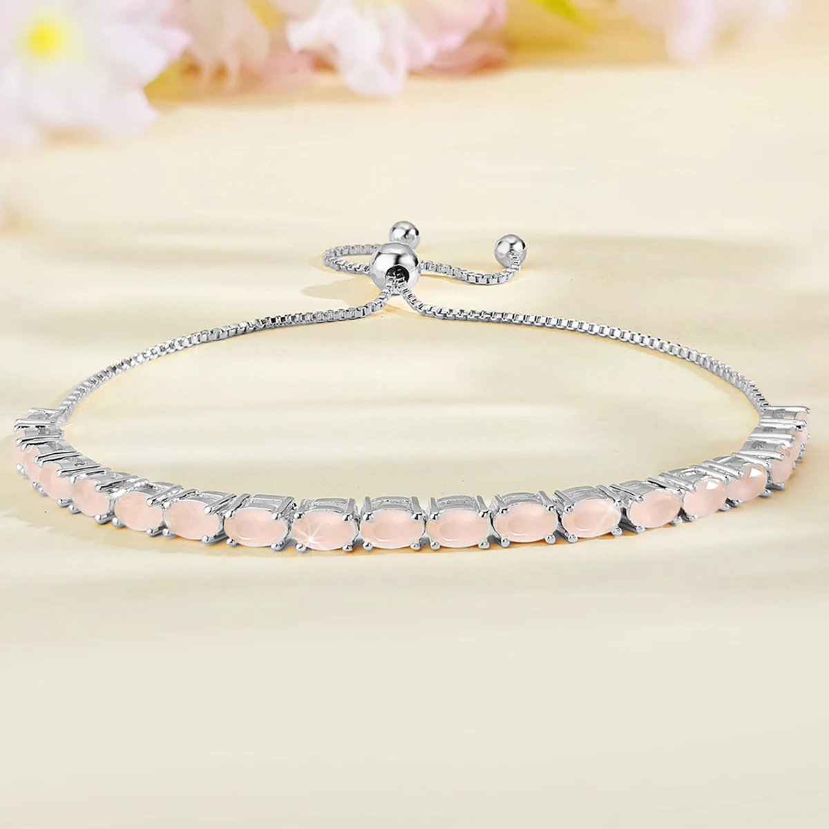 Bracelets Women European and American Single Row Zirconia Fashion Adjustable Bracelet - Style 9190 made by BlueOne Jewelry