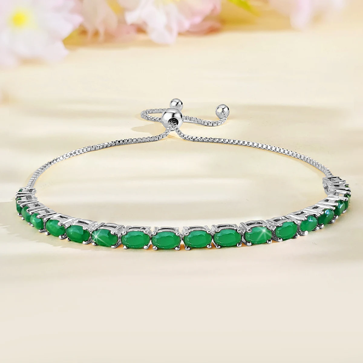 Bracelets Women European and American Single Row Zirconia Fashion Adjustable Bracelet - Style 9210 made by BlueOne Jewelry