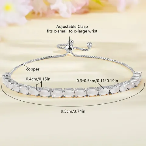 Bracelets Women European and American Single Row Zirconia Fashion Adjustable Bracelet - Style 9200 - view 2