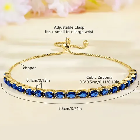 Cubic Zirconia Bracelets Women European and American Single Row Zirconia Fashion Adjustable Bracelet - view 3