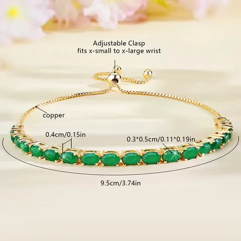 Bracelets Women European and American Single Row Zirconia Fashion Adjustable Bracelet - Style 9201 - view 2
