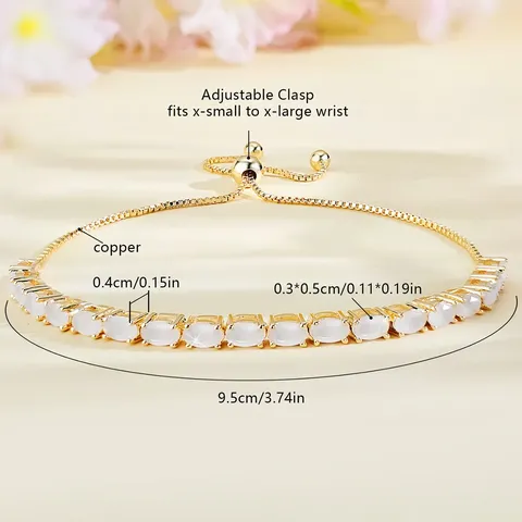 Bracelets Women European and American Single Row Zirconia Fashion Adjustable Bracelet - Style 9191 - view 3