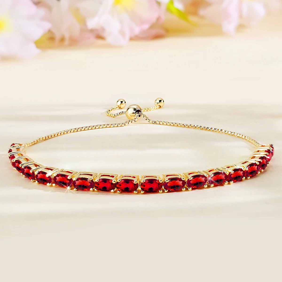 Bracelets Women European and American Single Row Zirconia Fashion Adjustable Bracelet - Style 9235 made by BlueOne Jewelry