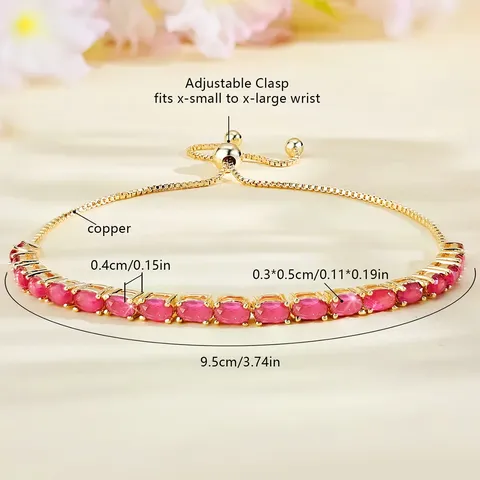 Bracelets Women European and American Single Row Zirconia Fashion Adjustable Bracelet - Style 9211 - view 3