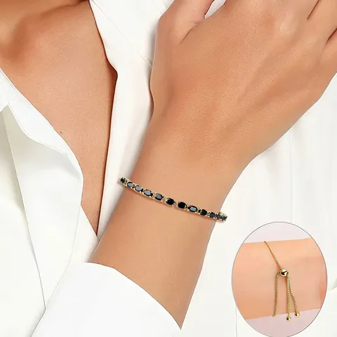 Bracelets Women European and American Single Row Zirconia Fashion Adjustable Bracelet - Style 9245 - view 2