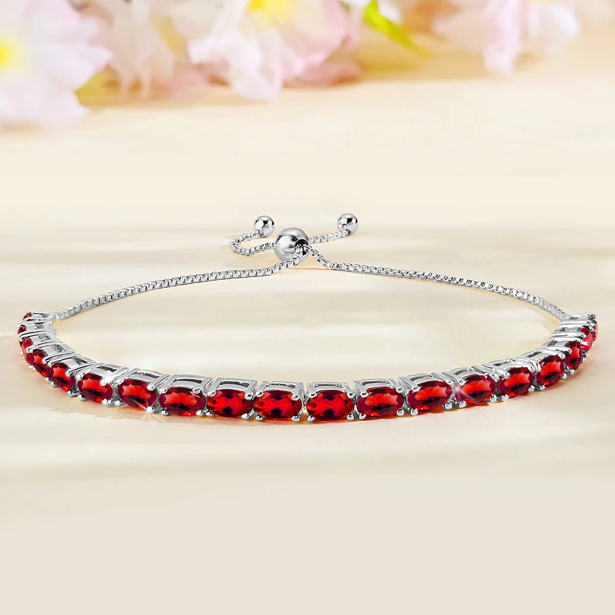 Bracelets Women European and American Single Row Zirconia Fashion Adjustable Bracelet - Style 9244 made by BlueOne Jewelry