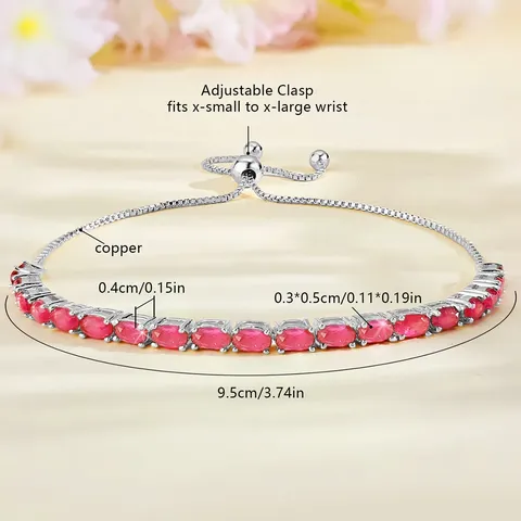 Bracelets Women European and American Single Row Zirconia Fashion Adjustable Bracelet - Style 9222 - view 3