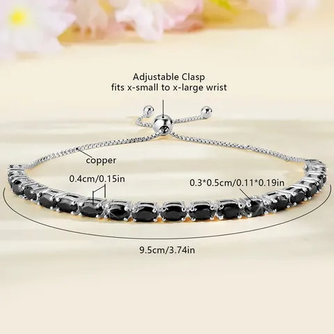 Bracelets Women European and American Single Row Zirconia Fashion Adjustable Bracelet - Style 9254 - view 3