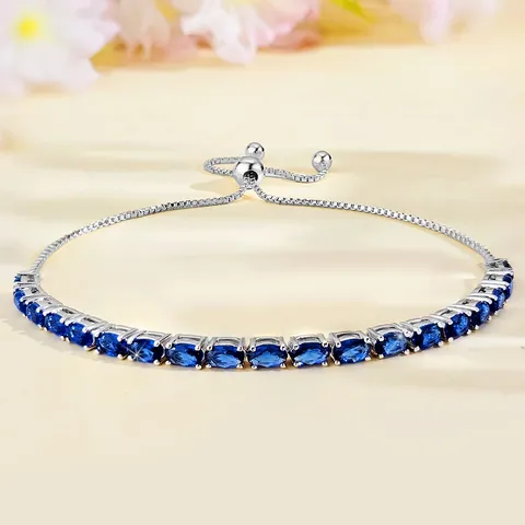 Bracelets Women European and American Single Row Zirconia Fashion Adjustable Bracelet - Plated Brass jewelry made by BlueOne Jewelry