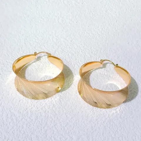 Brushed C-shaped Large Circle Earrings Premium Style Light Feeling Earrings Geometric - view 3