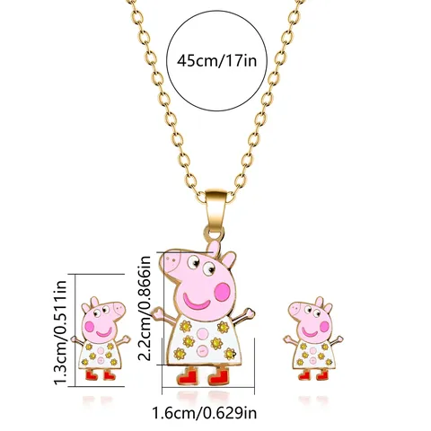Cartoon Alloy Oil Drops Paige Necklace and Earrings Set - view 3
