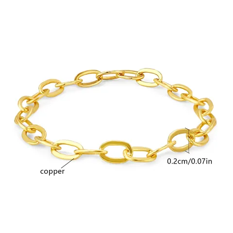 Chain Ring Gold-plated Oval Chain Fashion Ring Women’s Ring - view 3