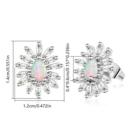 Cinily Heart Rainbow Enamel Small Hoop Earrings/opal Sutd Earrings for Women - view 3