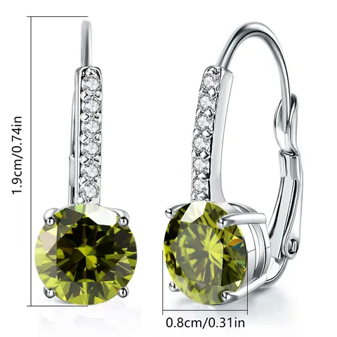 Commuter Simple Zircon Earrings Women Fashion Light Luxury Diamond Earrings Buckle - view 3