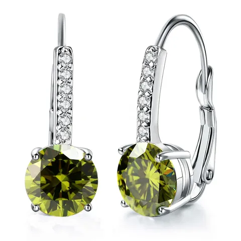 Commuter Simple Zircon Earrings Women Fashion Light Luxury Diamond Earrings Buckle - Plated Brass jewelry made by BlueOne Jewelry