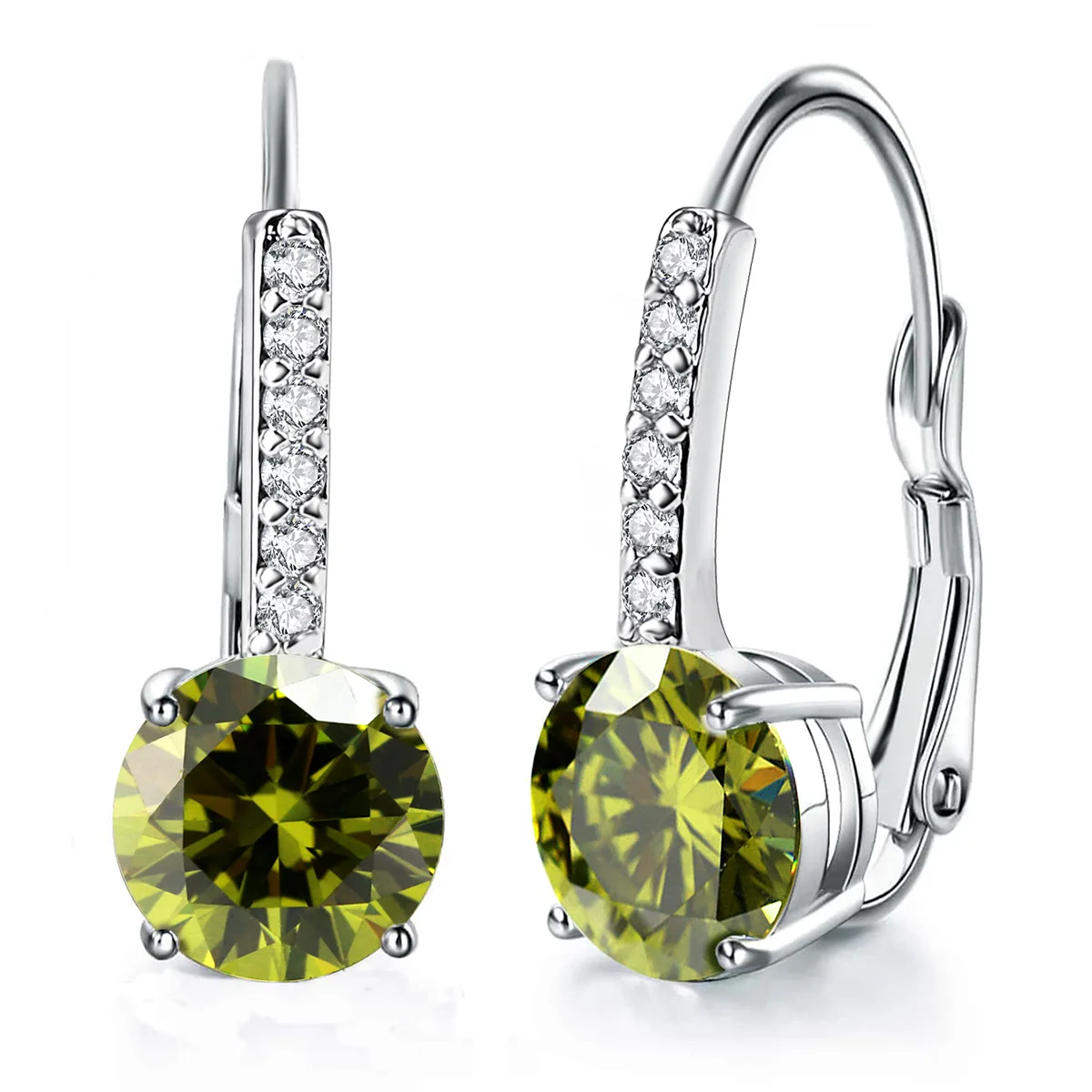 Commuter Simple Zircon Earrings Women Fashion Light Luxury Diamond Earrings Buckle made by BlueOne Jewelry