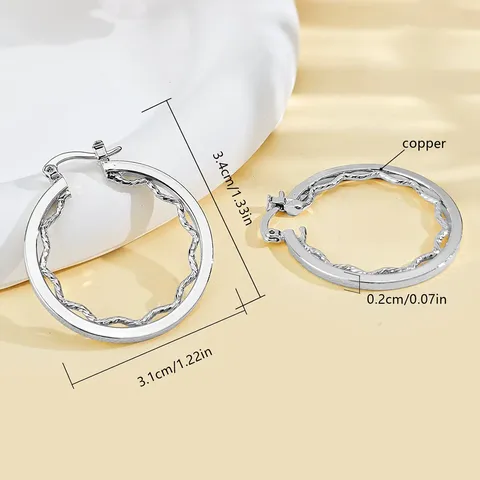 Copper Plated Gold European and American Retro Personalized Exaggerated Earrings Fashion - view 3